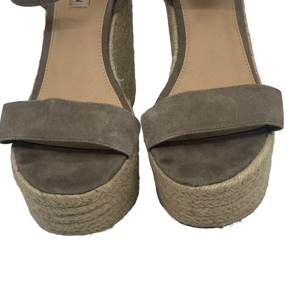Steve Madden Alyssa Taupe‎ Suede Espadrille Wedge Sandals Ankle Strap Size 9M - Picture 2 of 7